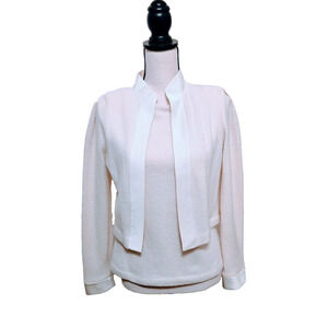 Vintage Handmade 2 piece wool cream color sweater set S